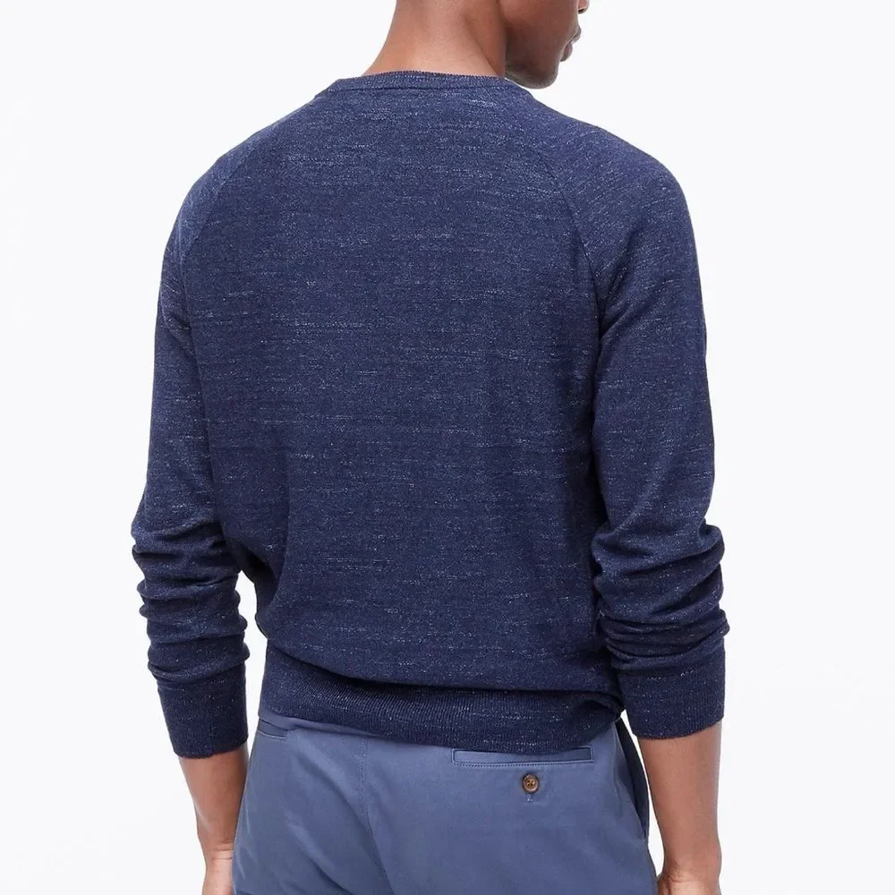 J. Crew Rugged Cotton Long Sleeve Sweater in Heathered Indigo